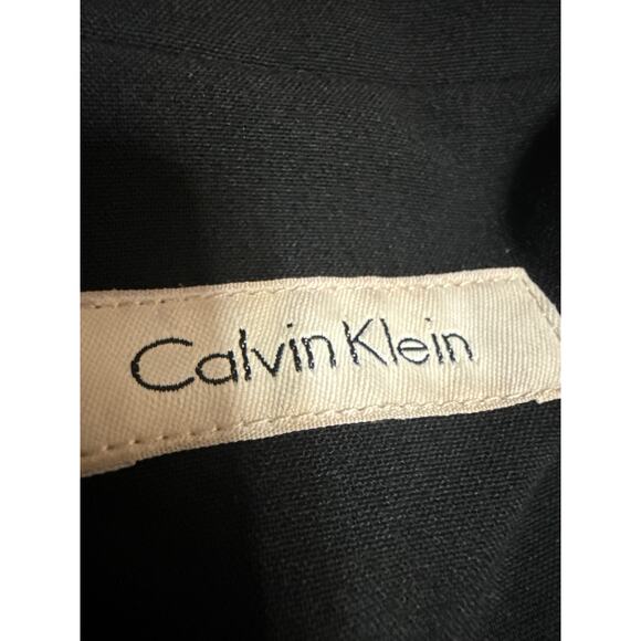 Calvin Klein Womens Black Long Sleeve Peak Lapel One Button Blazer Coat Jacket M - Picture 3 of 3